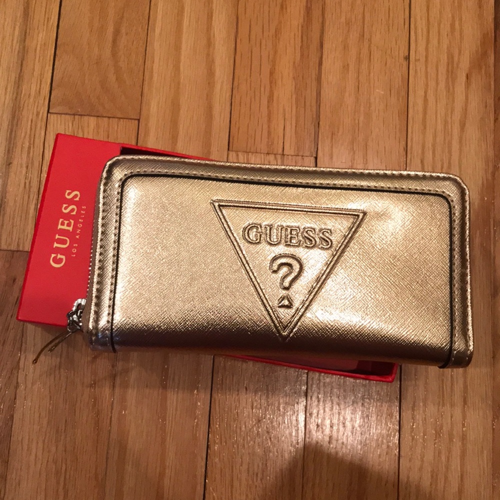 Spacious Gold guess wallet